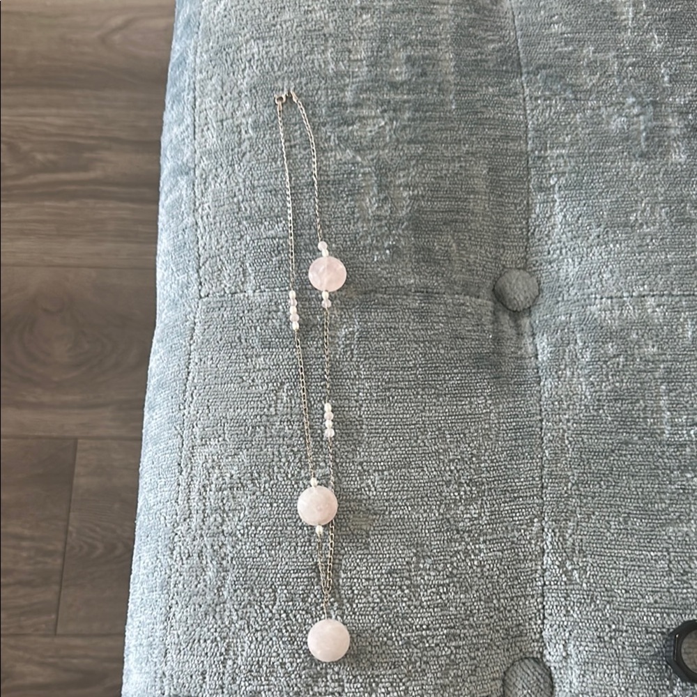 Handmade Silver, Pearl and Rose Quartz Necklace